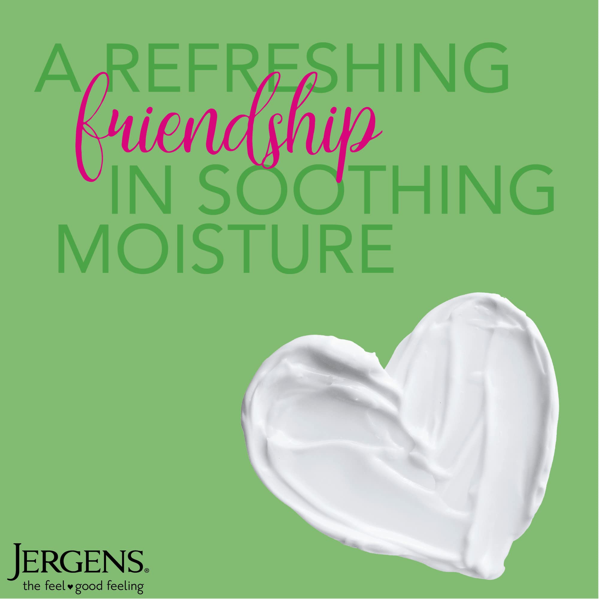 Jergens lotion texture close-up highlighting lightweight absorbency