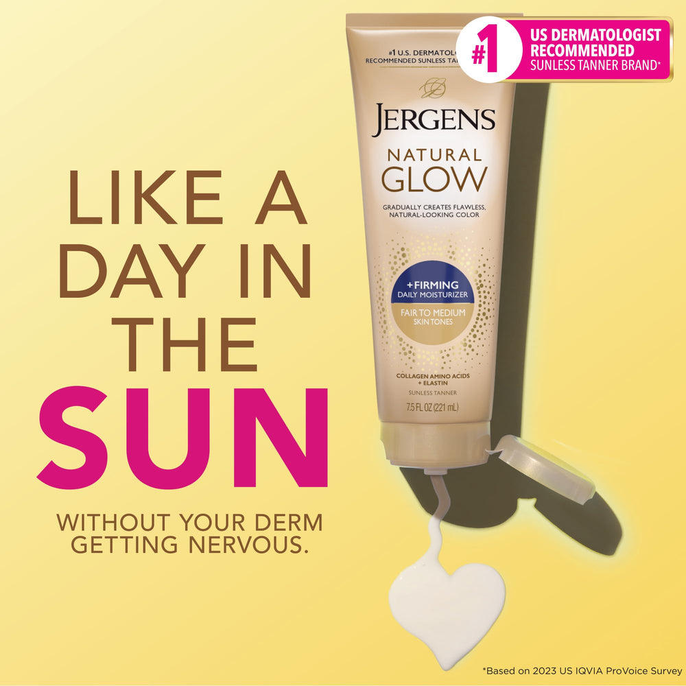 Jergens in-use applying to leg for even, streak-free color