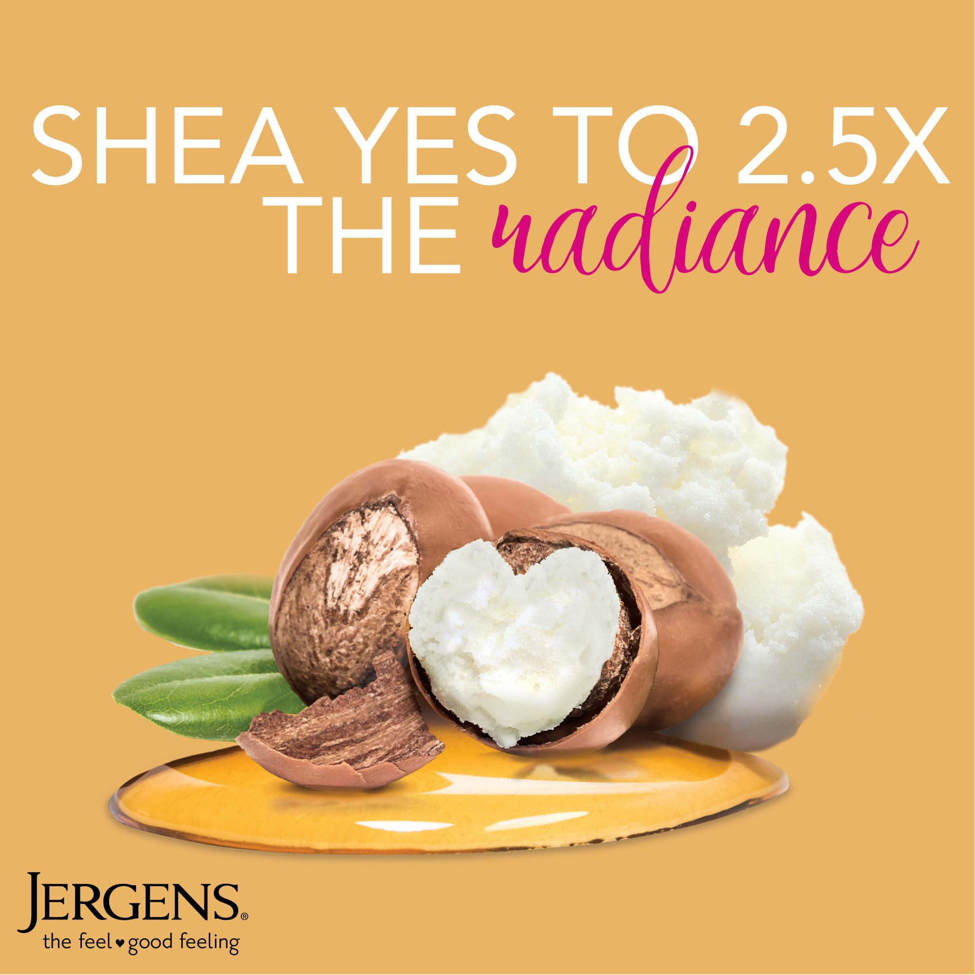 Jergens shea butter texture close-up highlighting rich moisturizing benefit