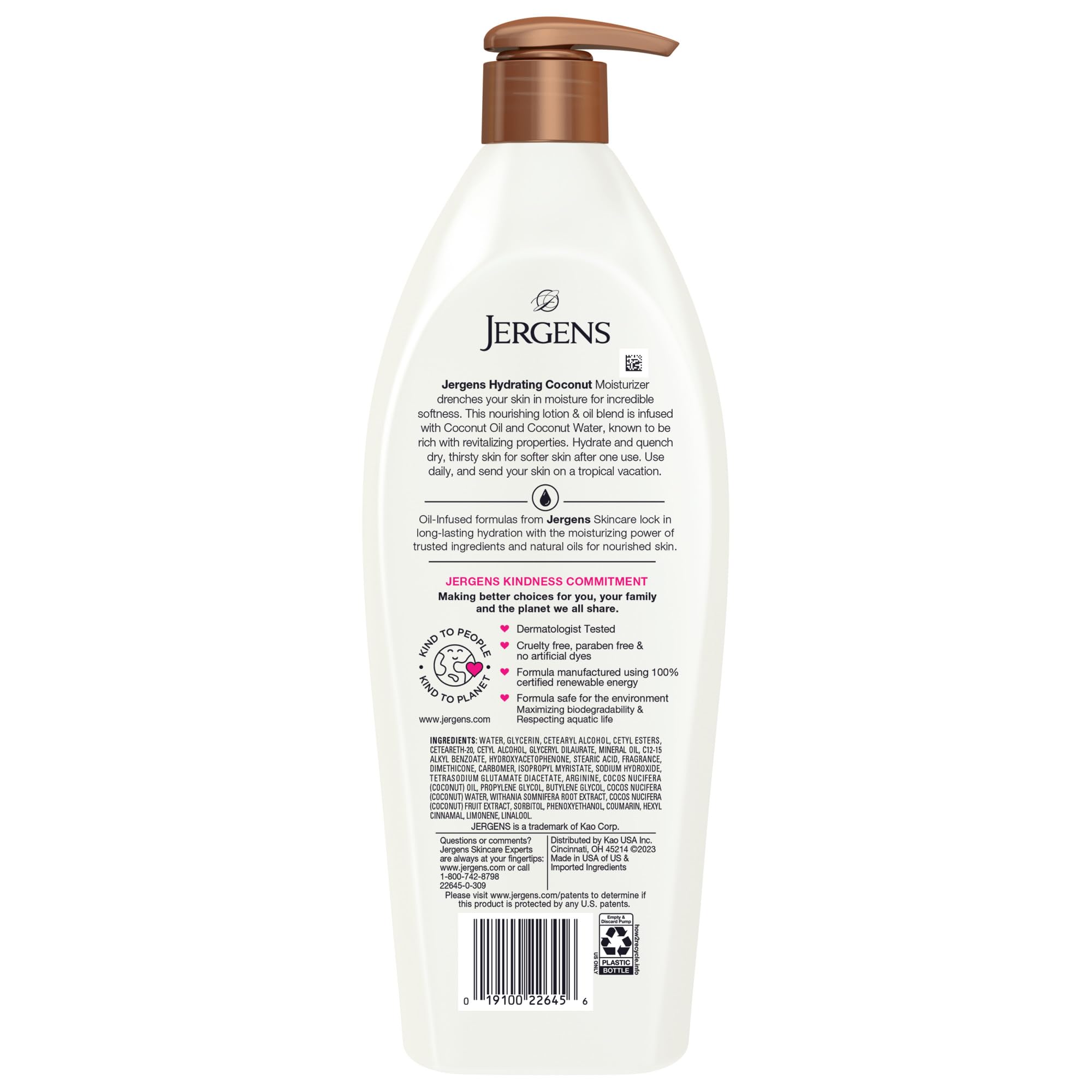 Jergens in bathroom setting showing everyday use and fresh tropical scent appeal