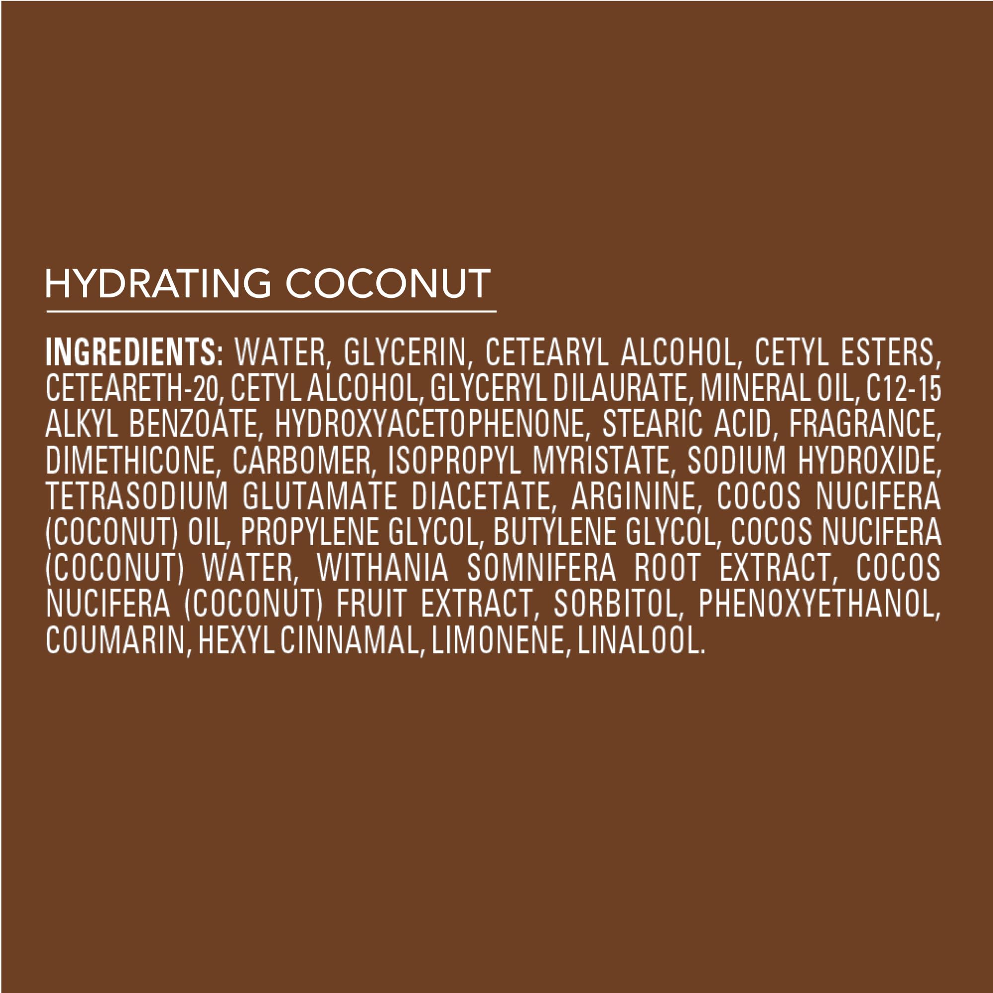 Jergens next to halved coconut highlighting coconut oil hydration benefit