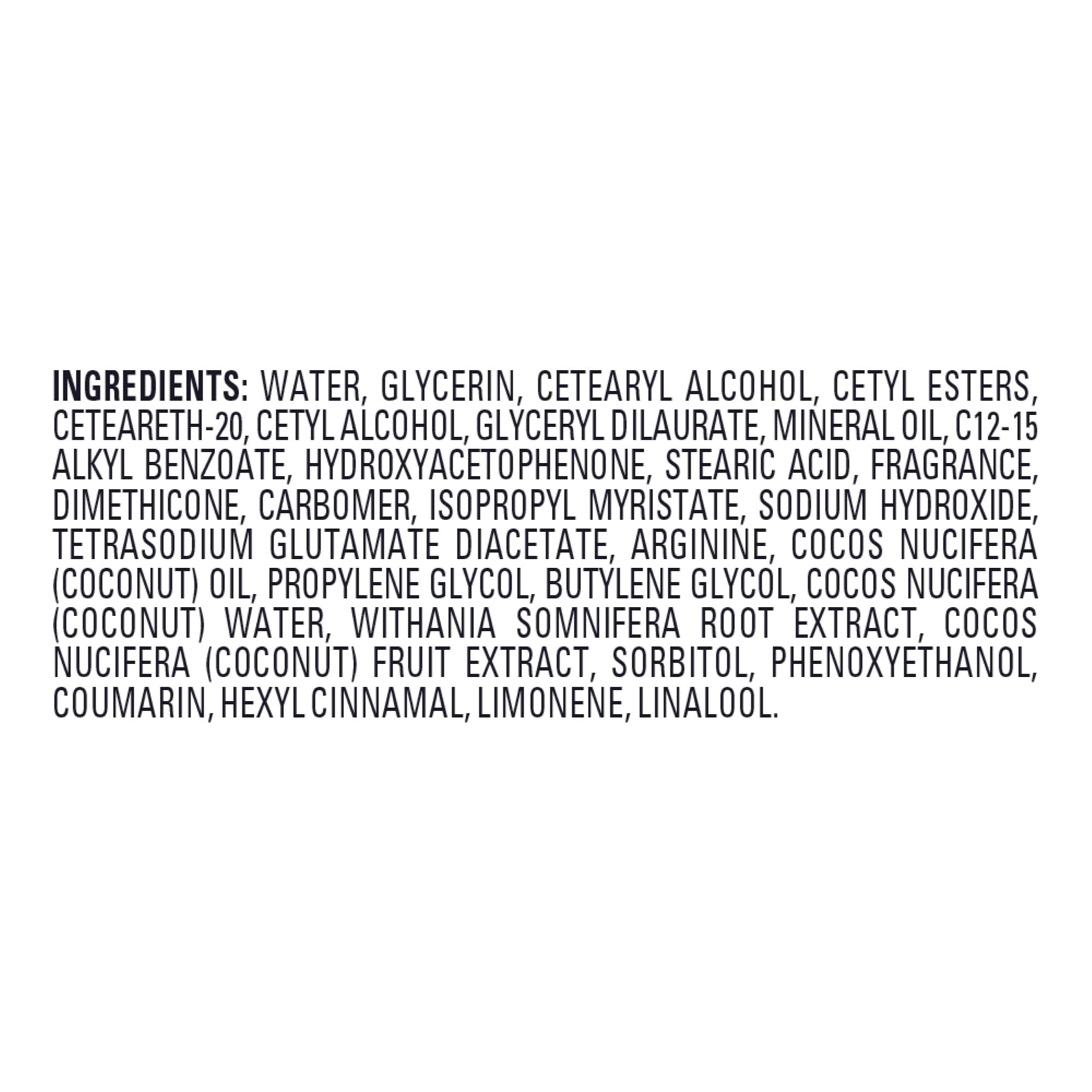 Jergens with coconuts image highlighting coconut oil and water nourishing benefits