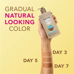 Jergens facial application in mirror showing gentle, fragrance-free formula use