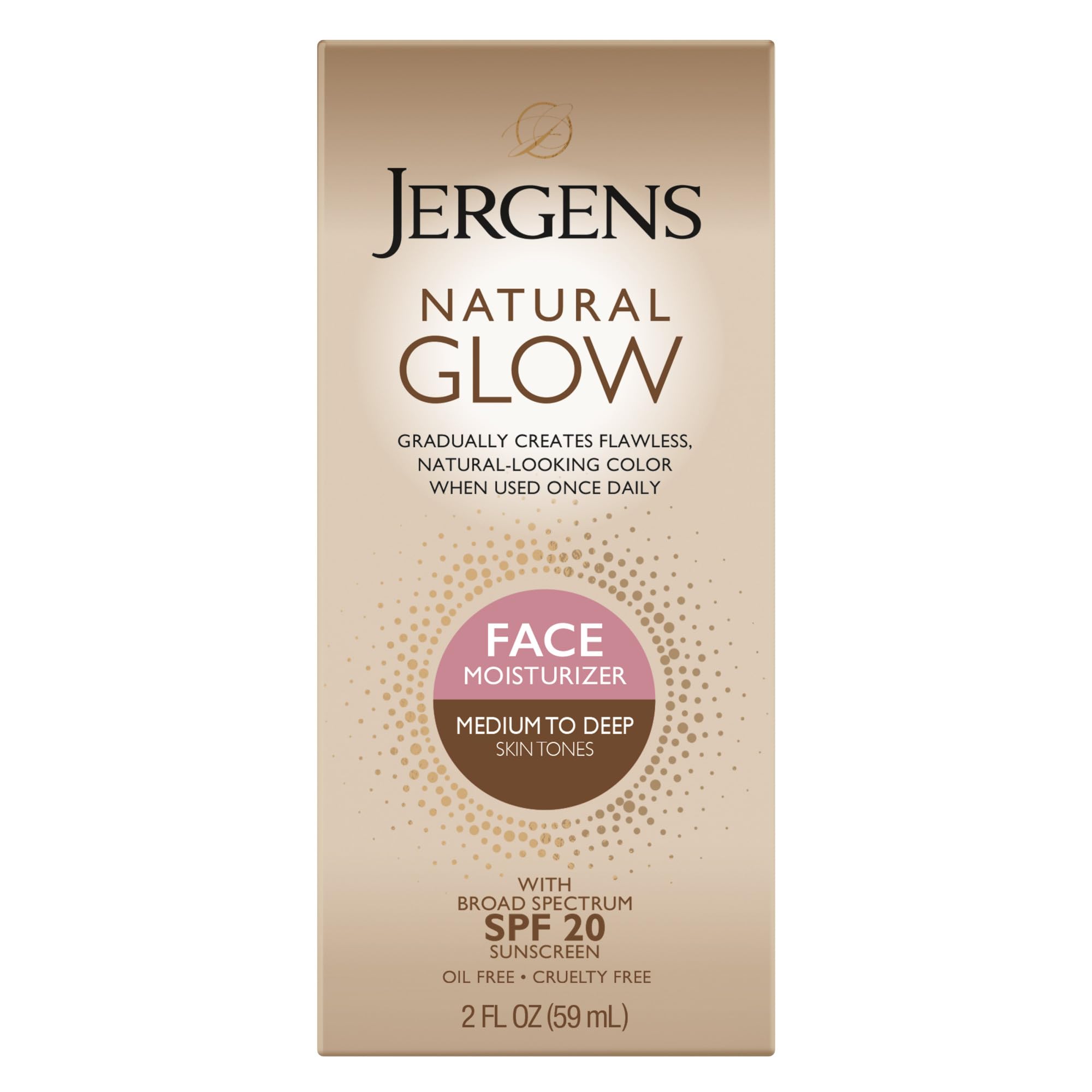 Jergens front packaging of face moisturizer showing tube and product name benefits