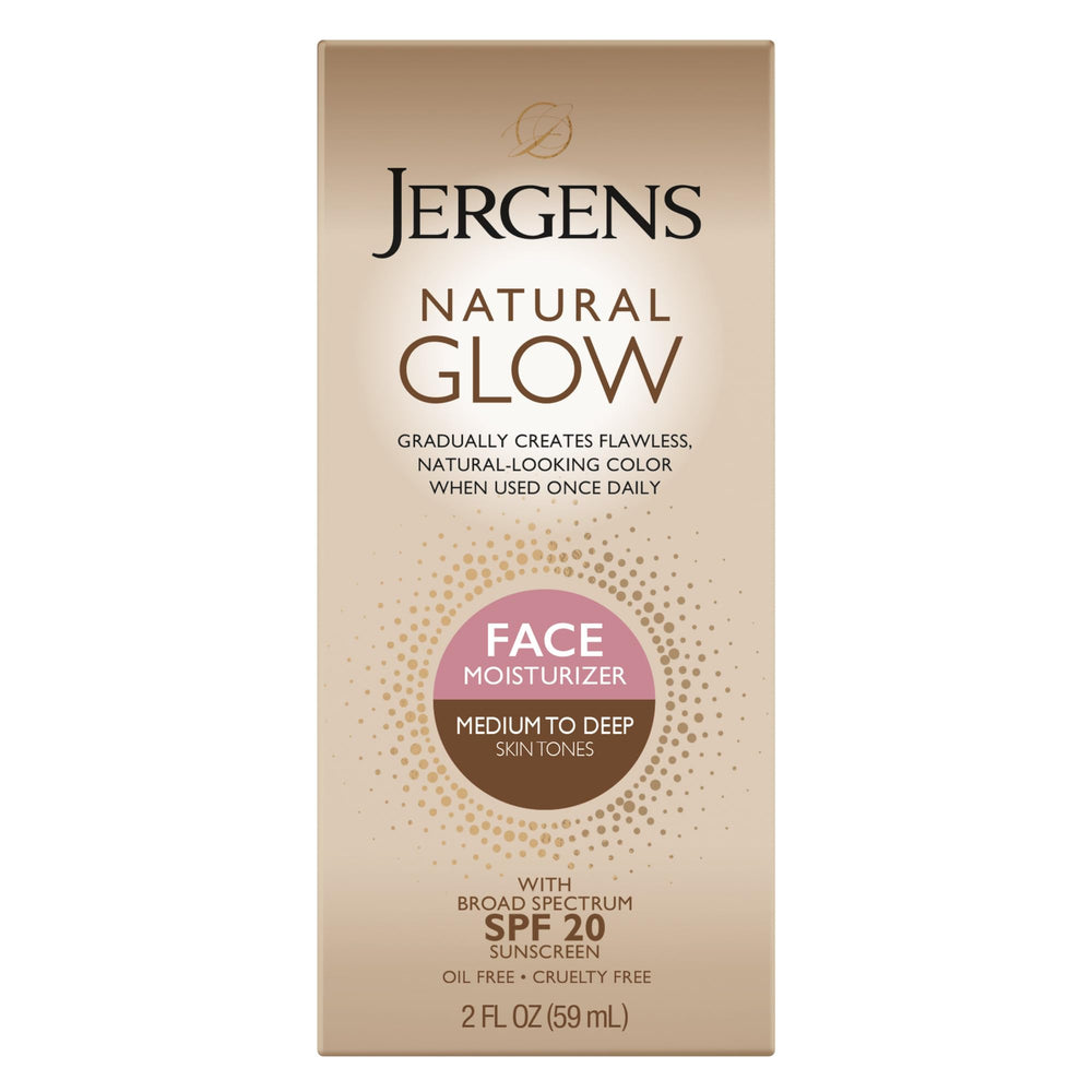 Jergens front packaging of face moisturizer showing tube and product name benefits