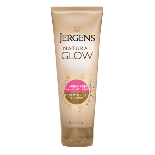Jergens front packaging showing bottle and size, promotes easy daily tanning