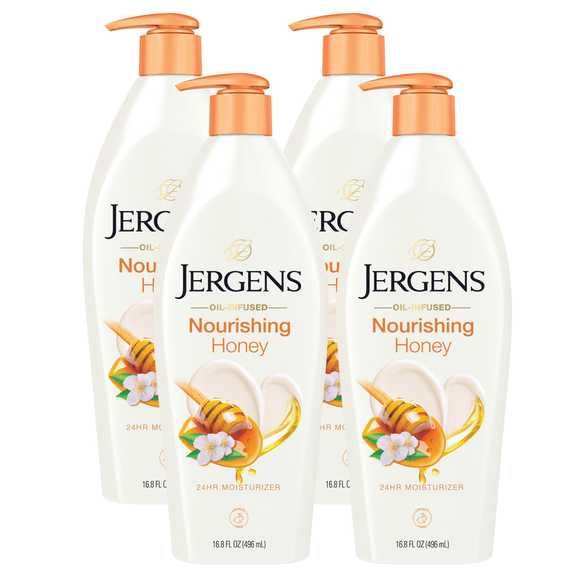 Jergens front bottle showing label and nourishing benefits