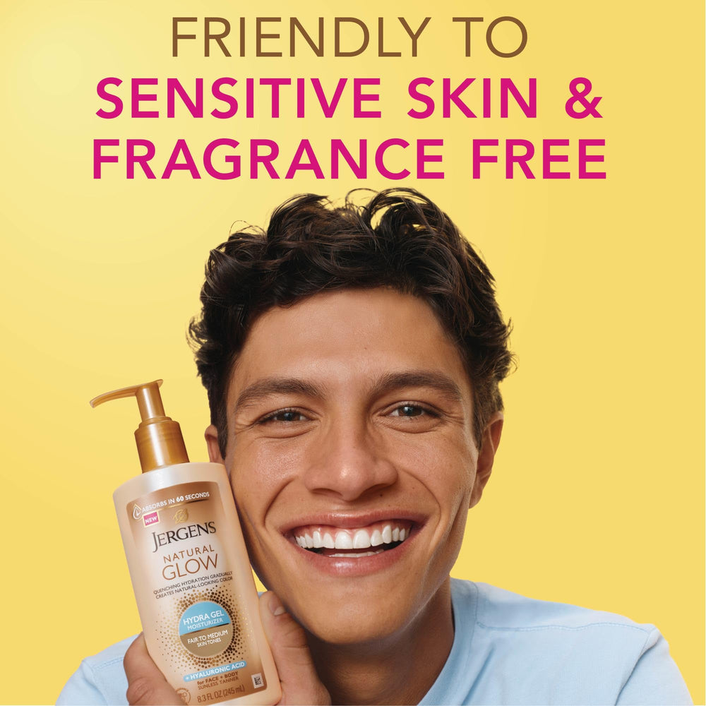Jergens hydra gel absorbed into skin illustrating quick 60-second absorption