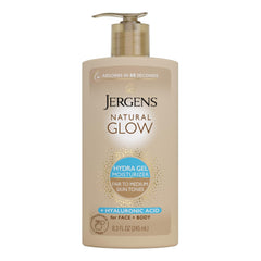 Jergens hydra gel front packaging showing bottle and branding benefits