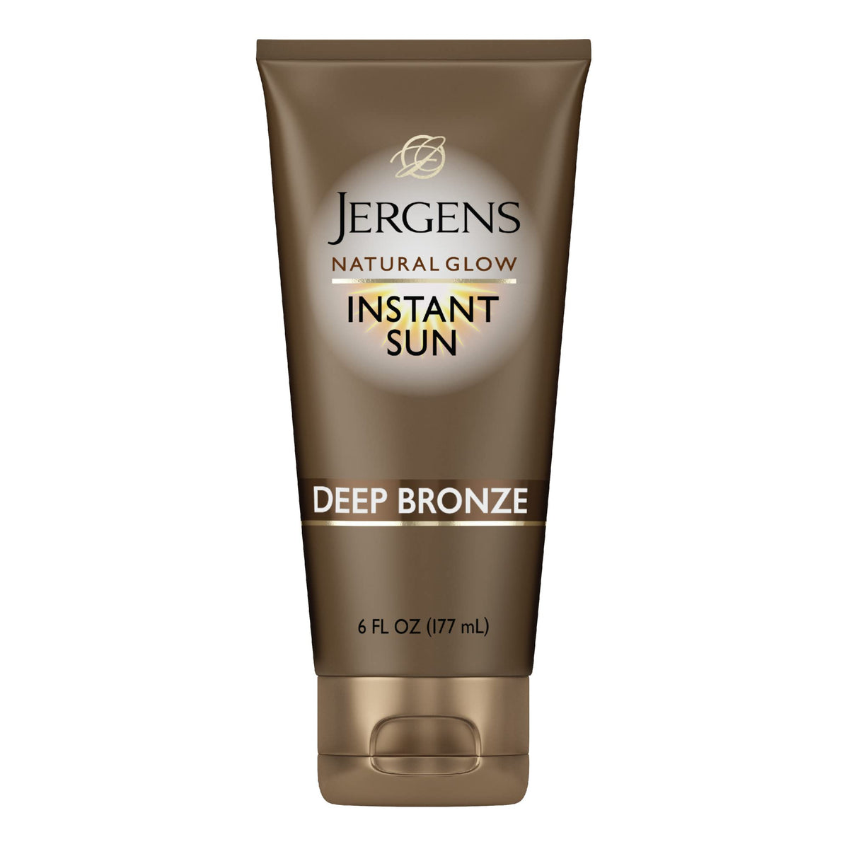 jergens front packaging showing bottle and label benefit of instant bronzing