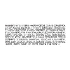 Jergens lotion spread on skin illustrating streak-free, fast-absorbing finish