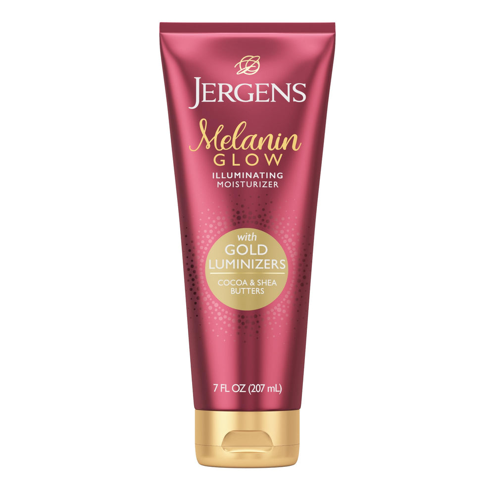 Jergens bottle front view showing product branding and glow