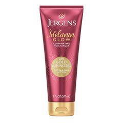 Jergens bottle front view showing product branding and glow