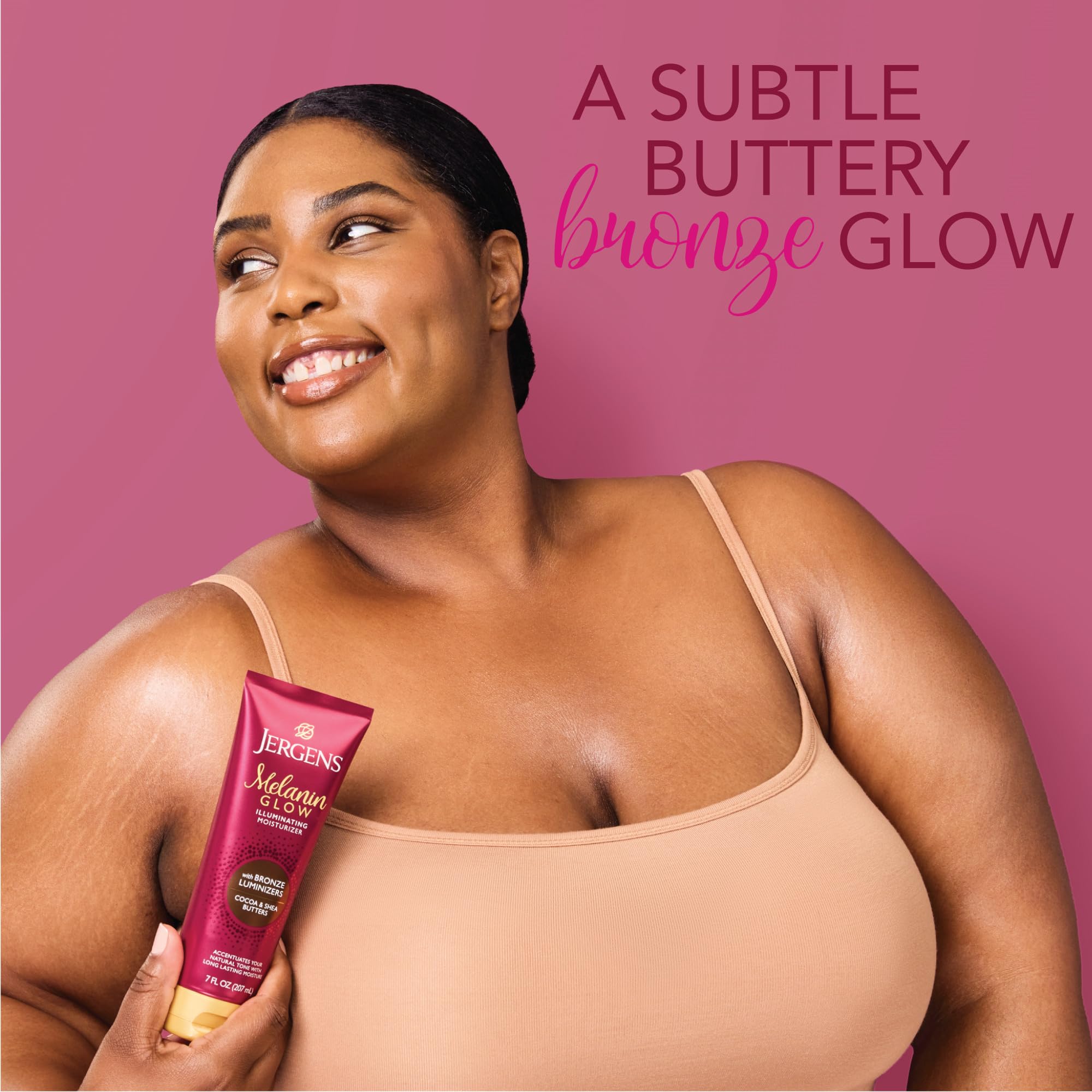 Jergens Melanin Glow creamy texture close-up highlighting smooth absorbency