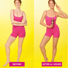 Jergens bronzing drops mixed into lotion texture, shows smooth blendability