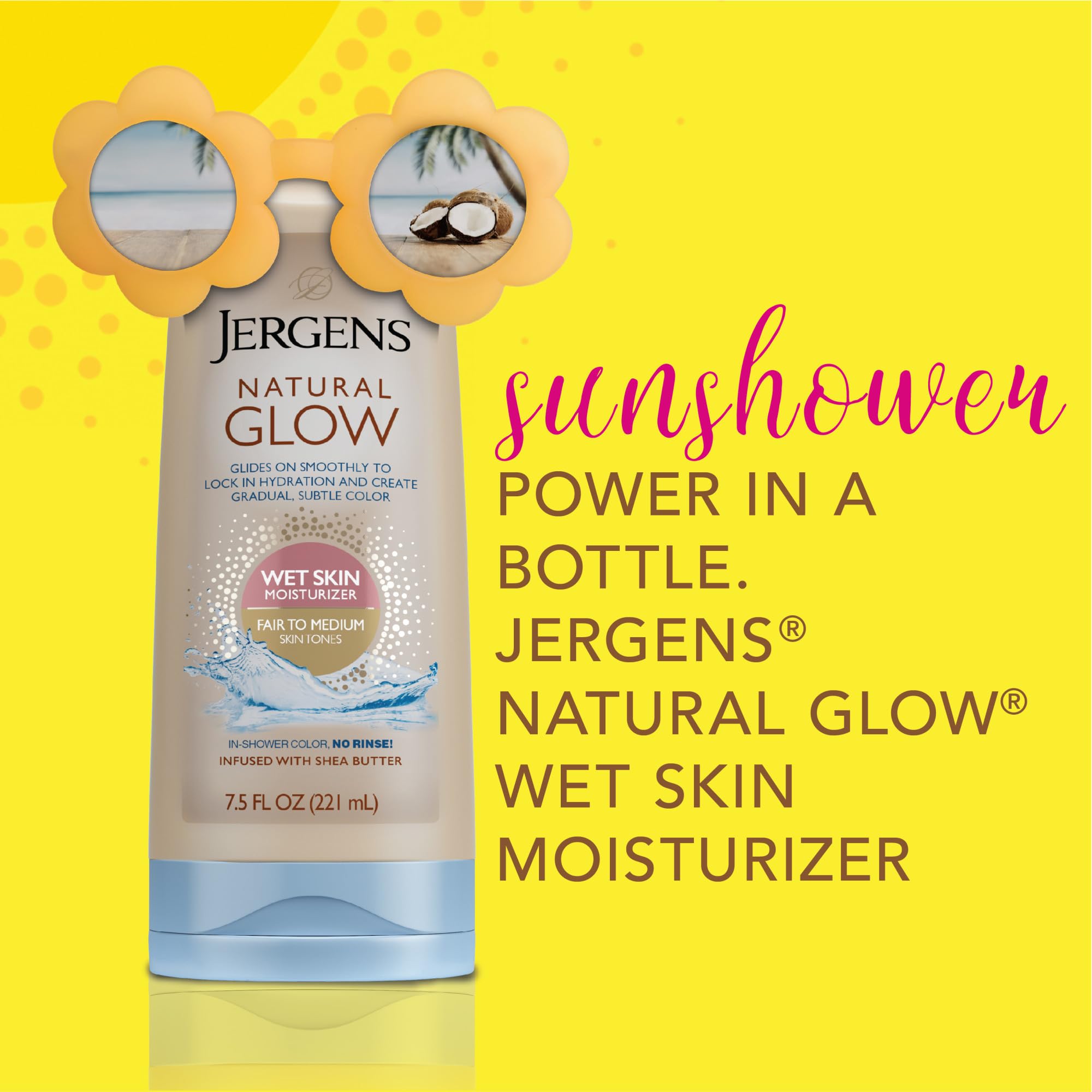 Jergens product being applied in shower for quick routine