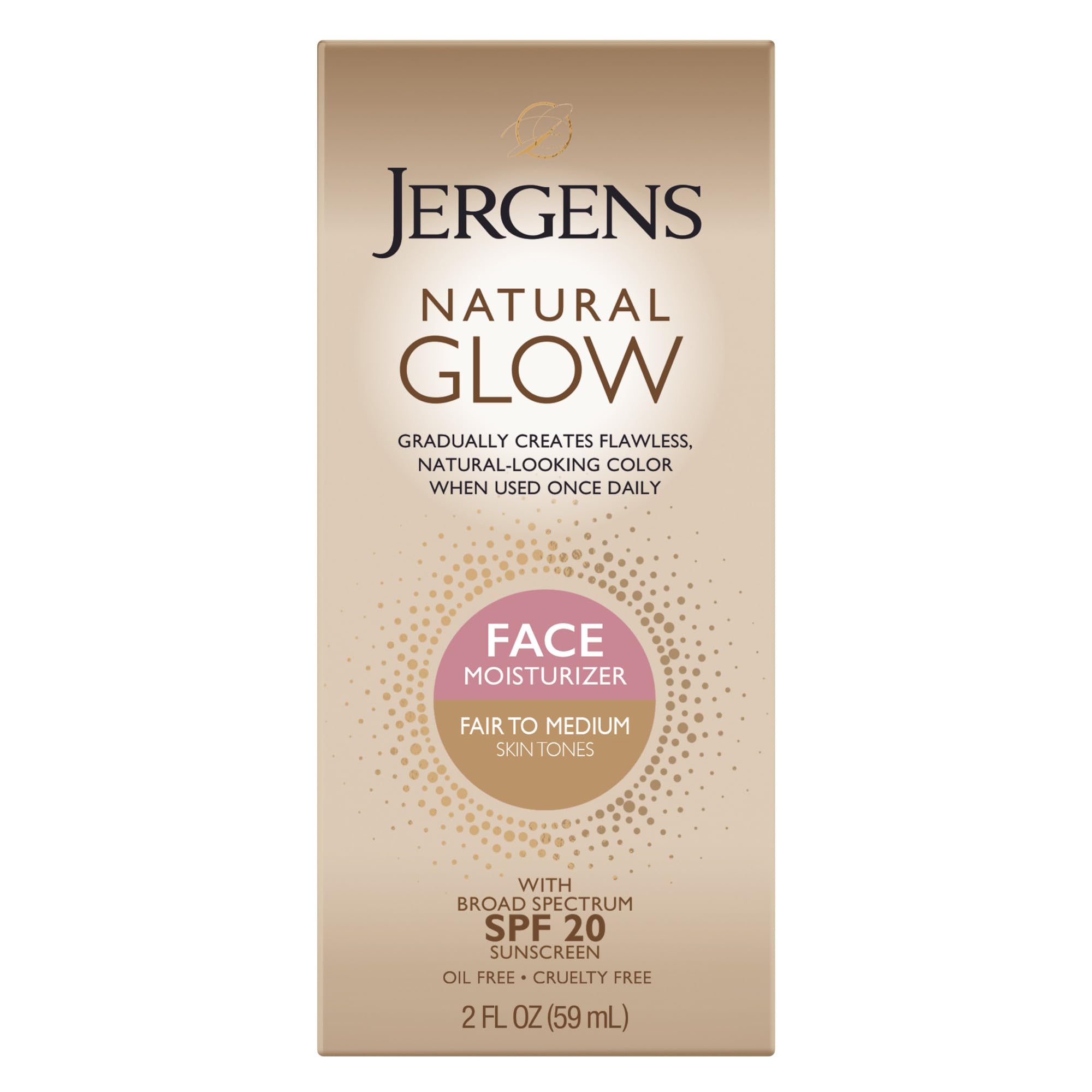 Jergens bottle front packaging showing SPF 20 and gradual color benefit