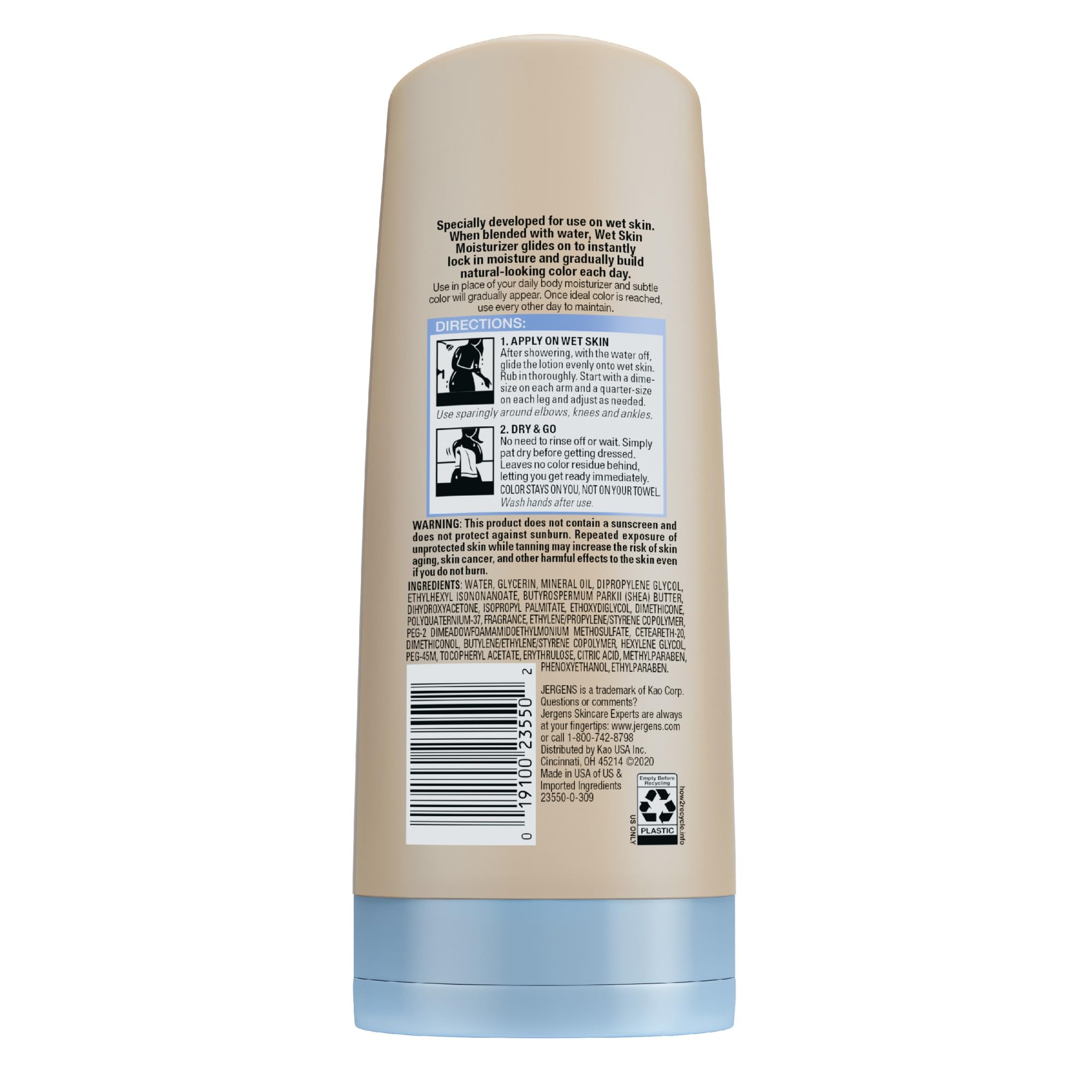 Jergens product on bathroom counter in morning lifestyle setting
