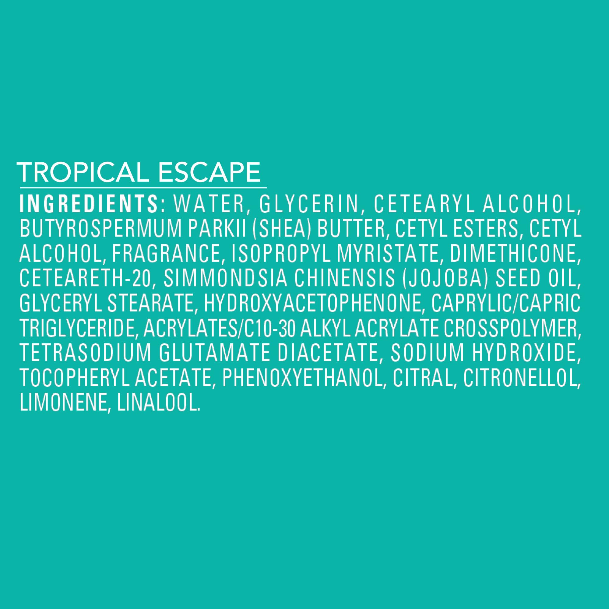 Jergens product label and ingredients list showing shea butter and Vitamin E benefits