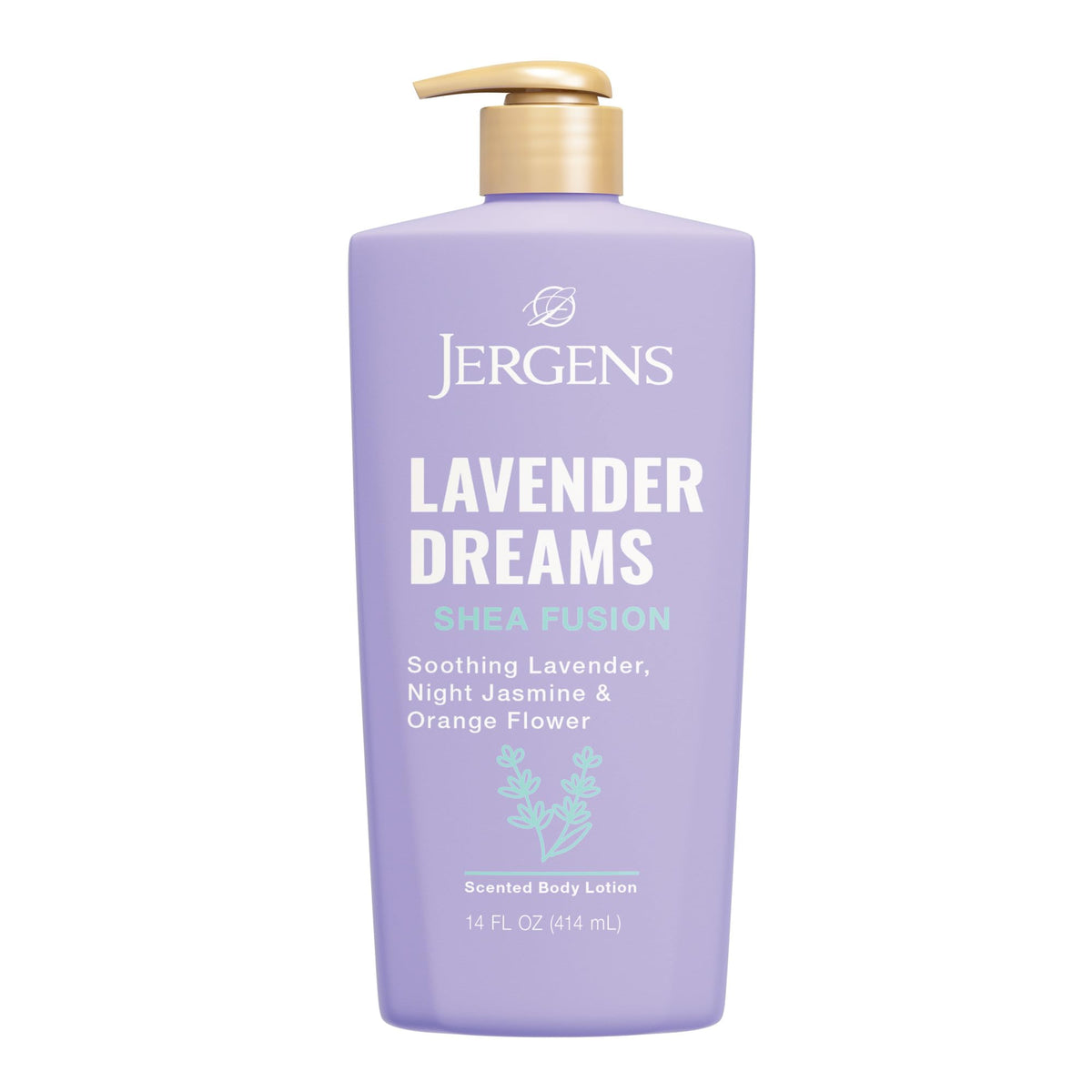 Jergens bottle front packaging showing lavender scent and benefits