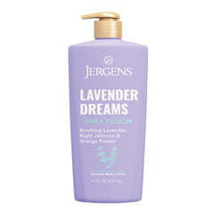 Jergens bottle front packaging showing lavender scent and benefits