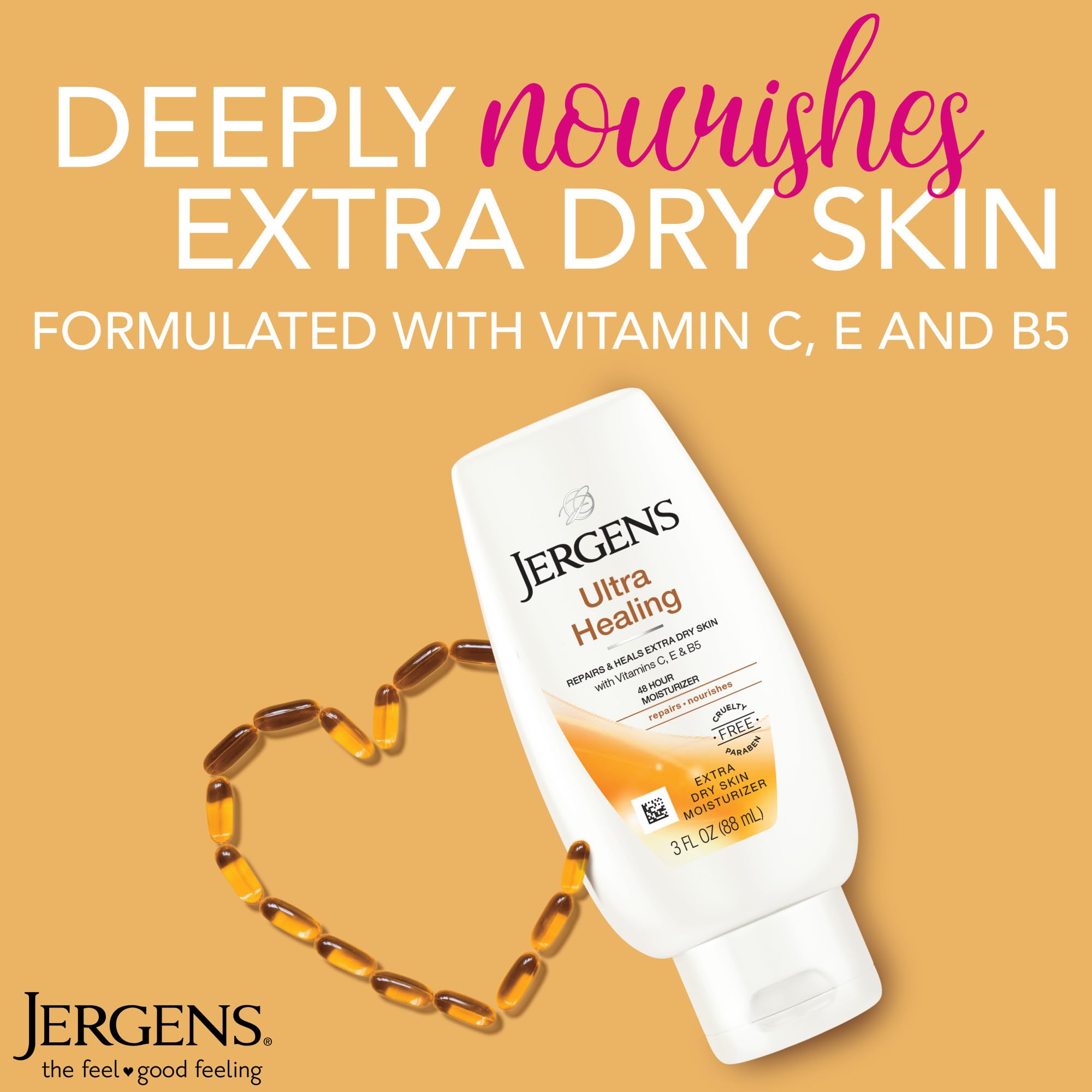 Jergens back label with ingredients and directions, helping informed use