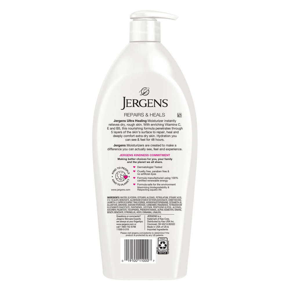 Jergens bottle on bathroom counter in lifestyle scene to show daily routine fit
