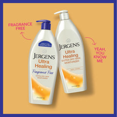 Bathroom shelf lifestyle with Jergens emphasizing daily routine hydration benefits