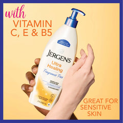 Close-up of Jergens lotion texture highlighting smooth consistency for dry skin