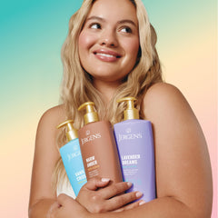 Jergens lotion on bathroom shelf evoking daily routine and cozy scent