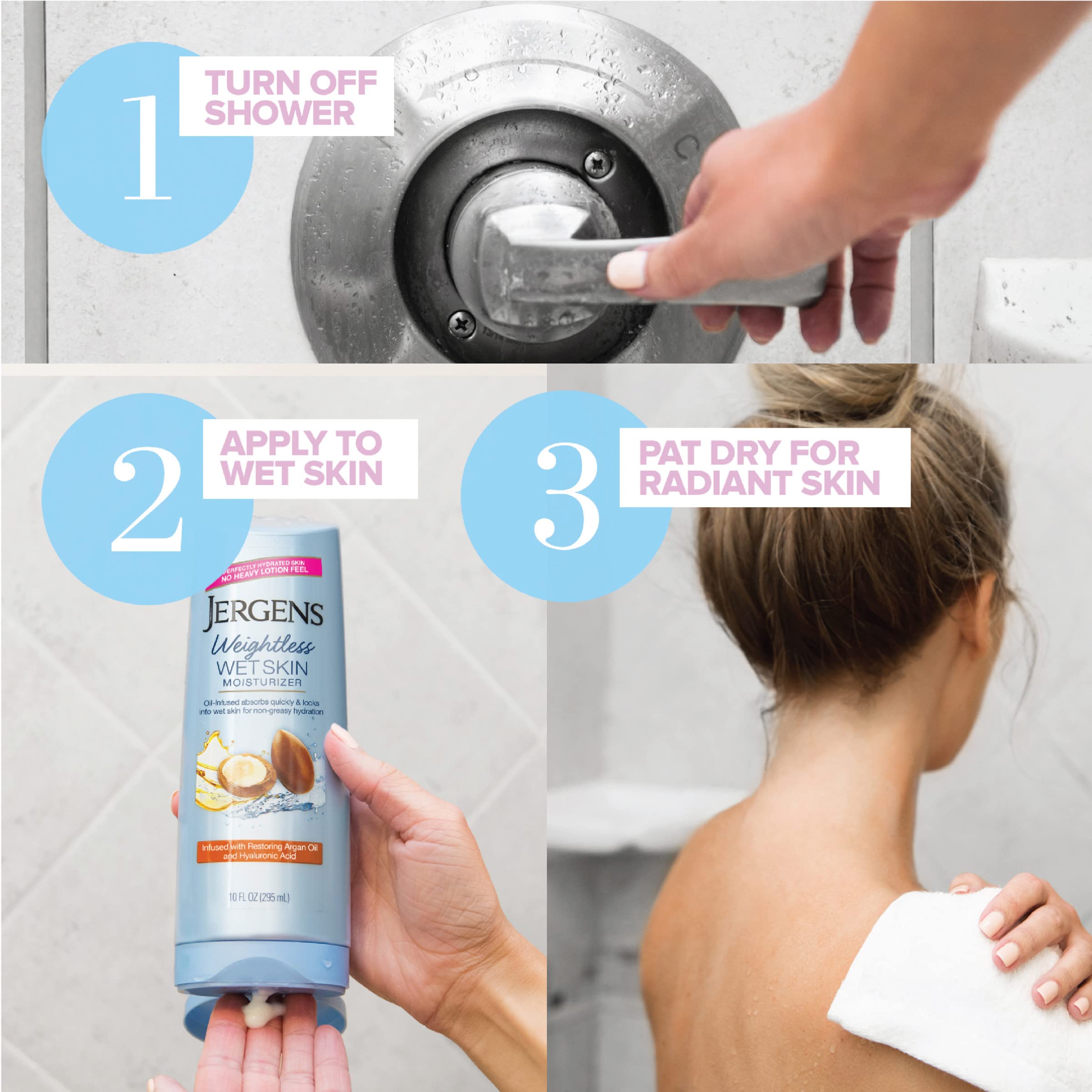 Jergens with argan oil visual emphasizing nourishing ingredient for softer skin benefit