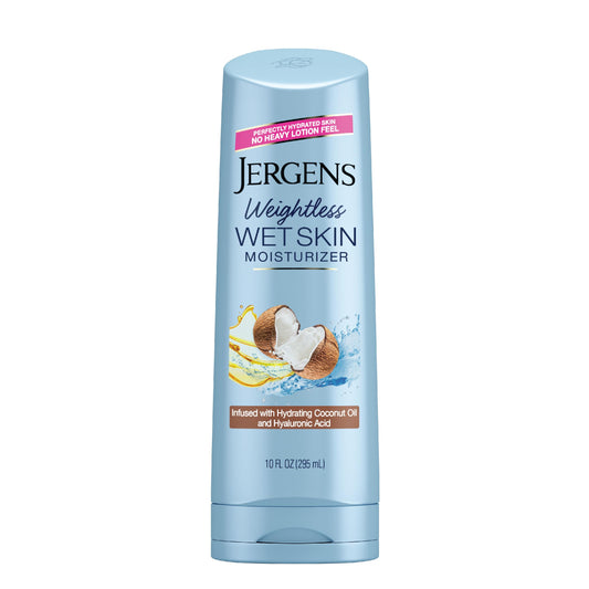 Jergens bottle front packaging showing product name and 10 oz size benefit