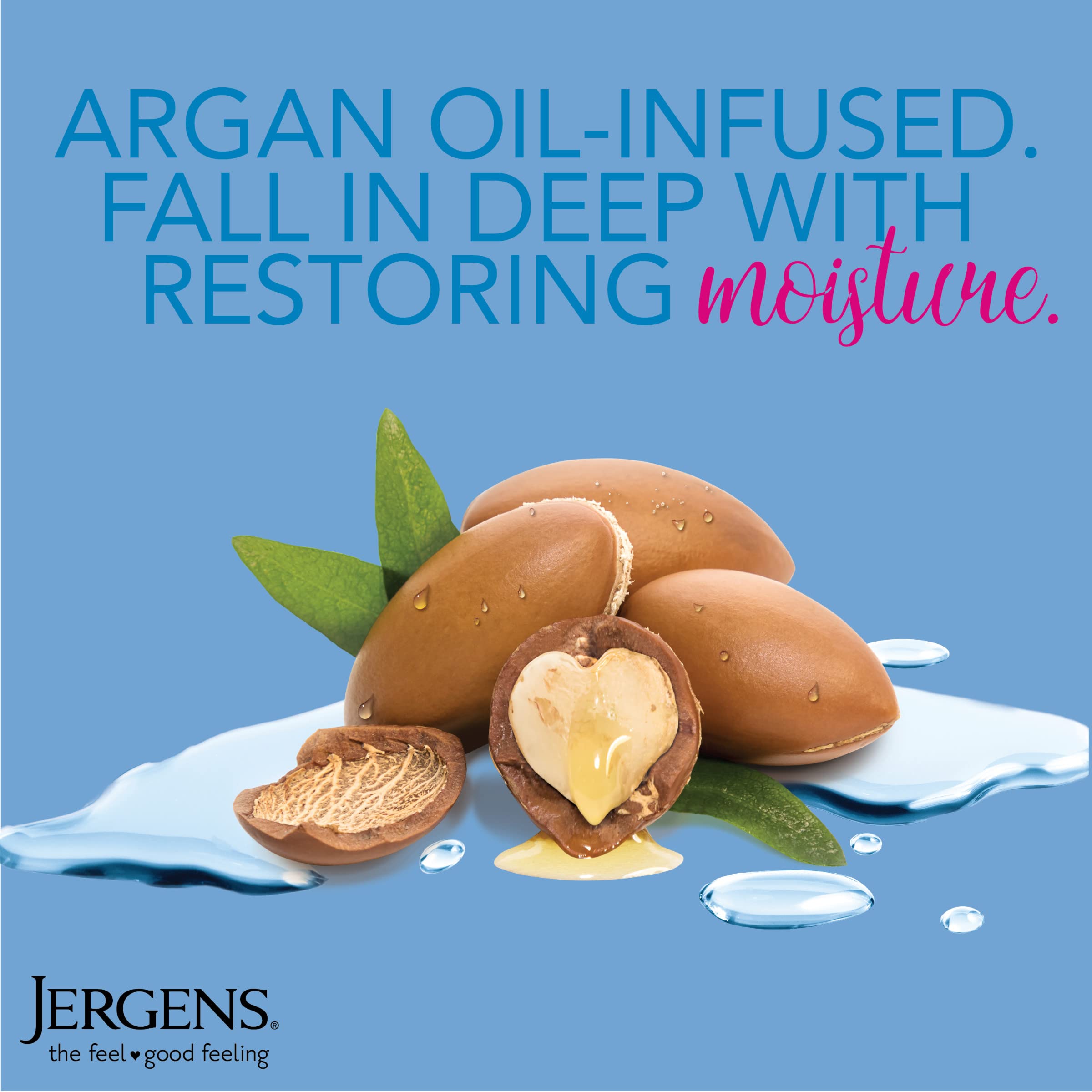 Jergens applied in shower demonstrating in-shower use saves time and locks hydration benefit
