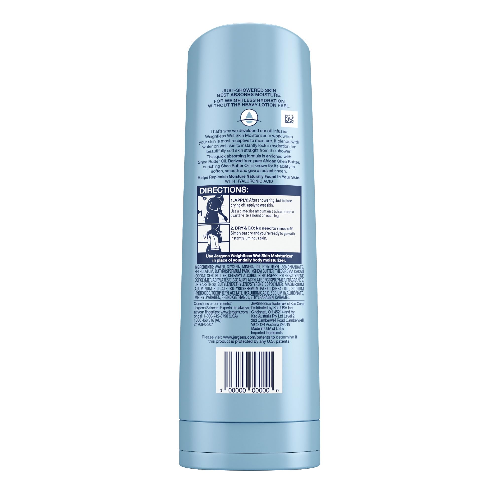 Jergens in bathroom lifestyle scene showing effortless post-shower hydration benefit
