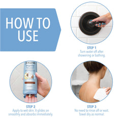 Jergens bottle held in hand to illustrate 10 ounce travel-friendly scale