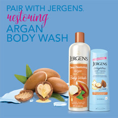Jergens cream texture close-up showing smooth blend with water for quick absorption benefit
