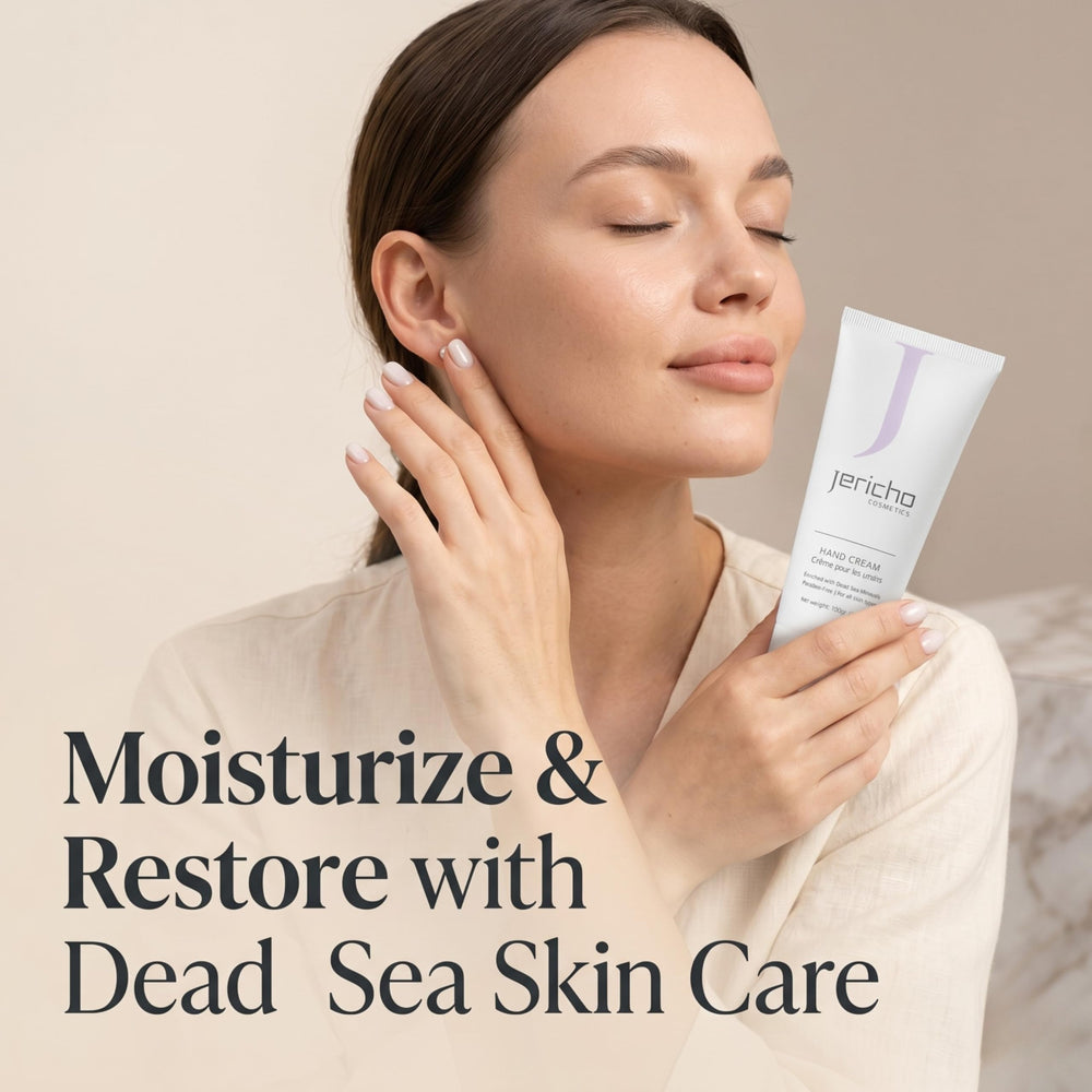 Jericho hand cream being applied moisturizes and soothes dry hands