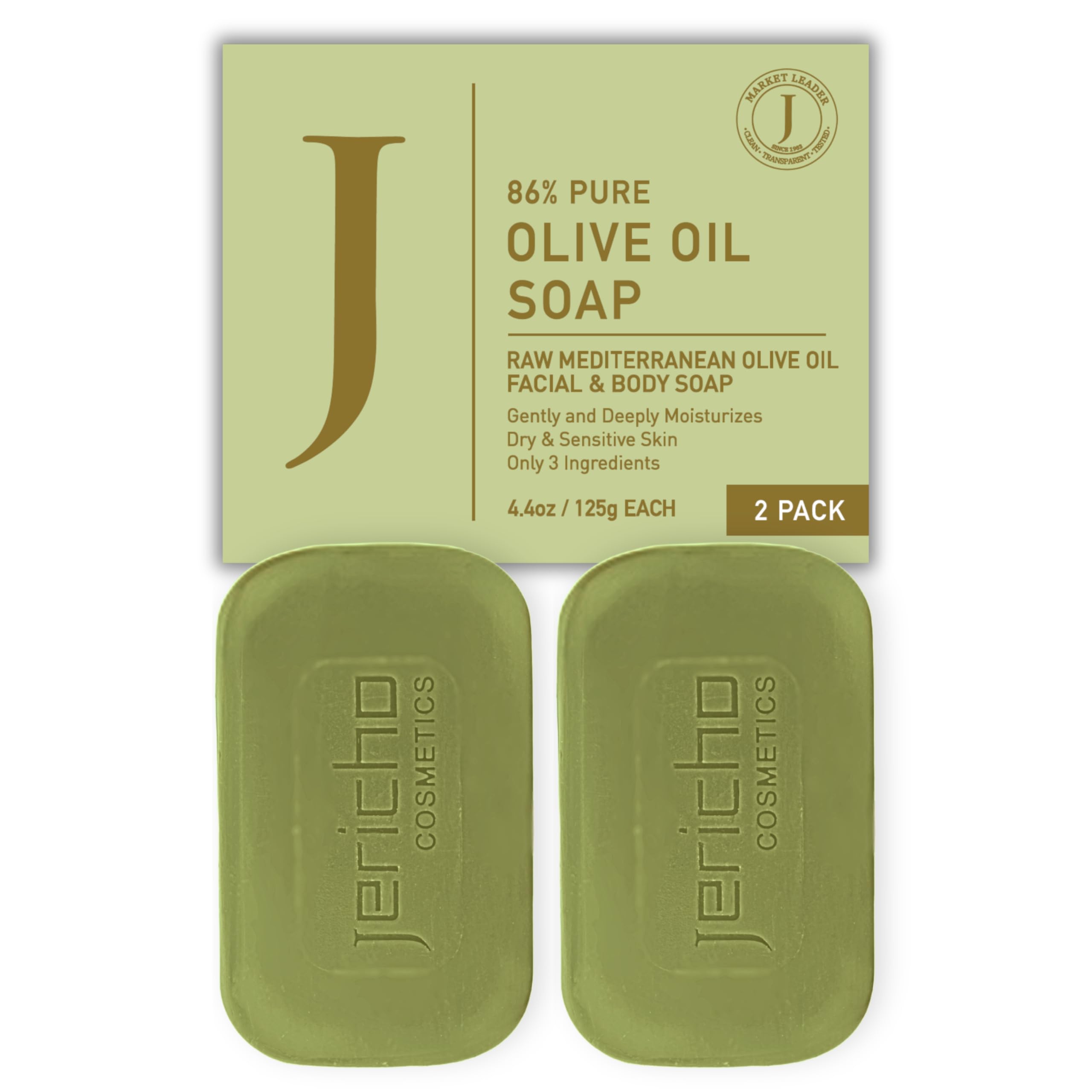 Jericho front packaging showing two fragrance‑free bars and sustainable design benefit