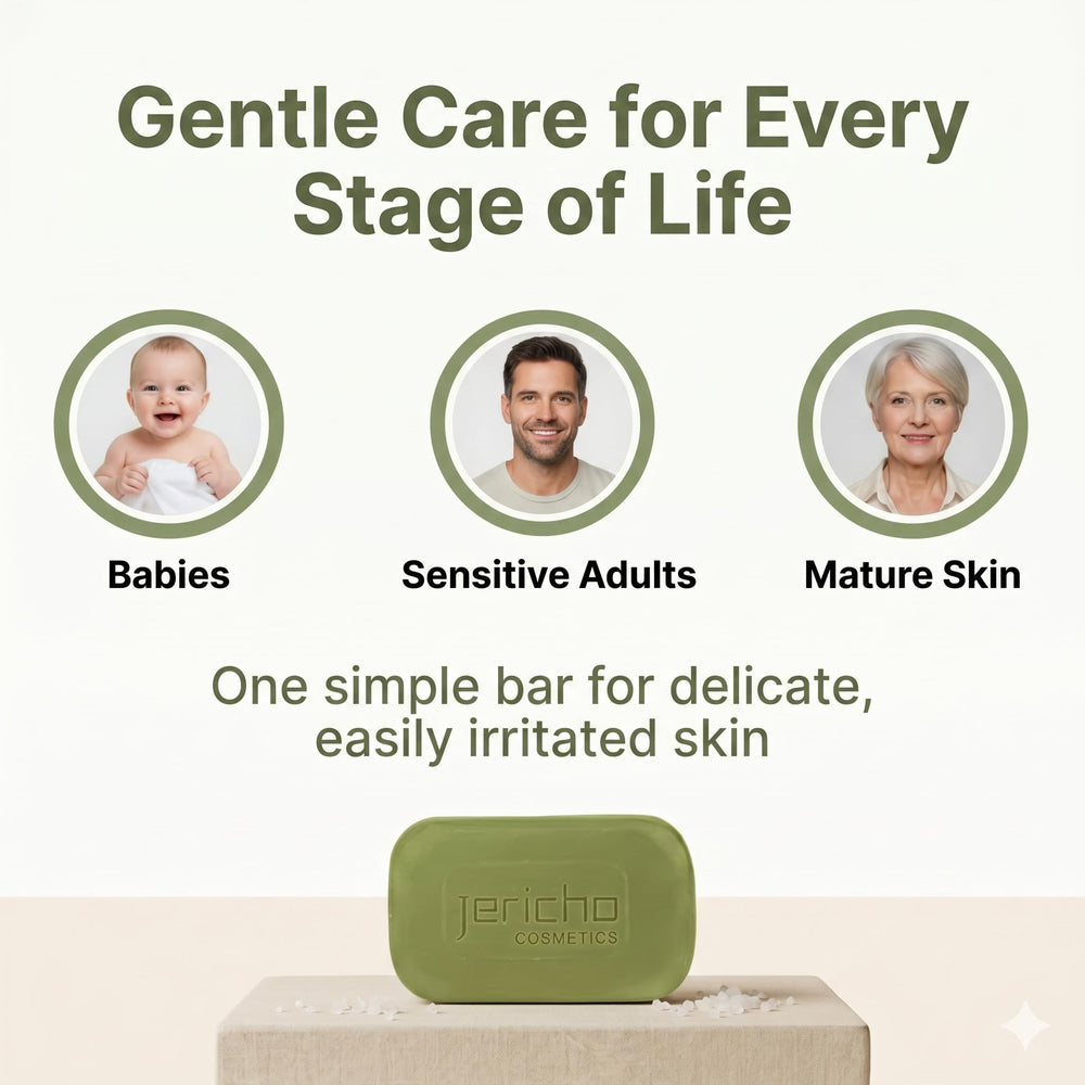 Jericho lather on skin demonstrating soft foam and hydrated skin benefit