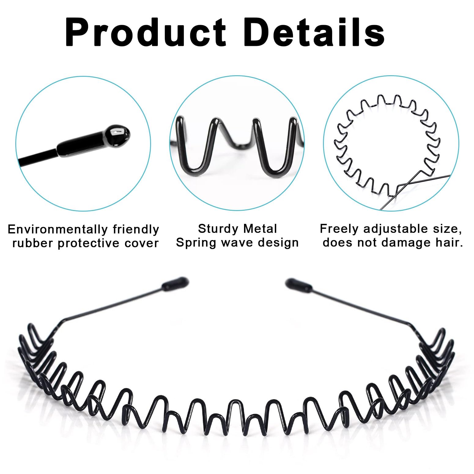 JERLITU close-up of wavy metal ridges demonstrating enhanced hair grip and stability