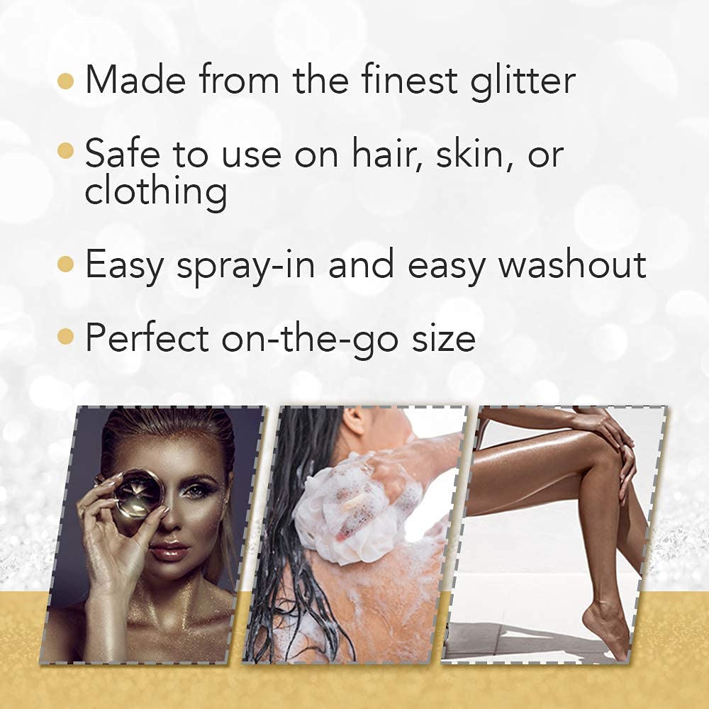 Jerome Russell model at festival with body glitter showcasing instant party-ready shimmer benefit