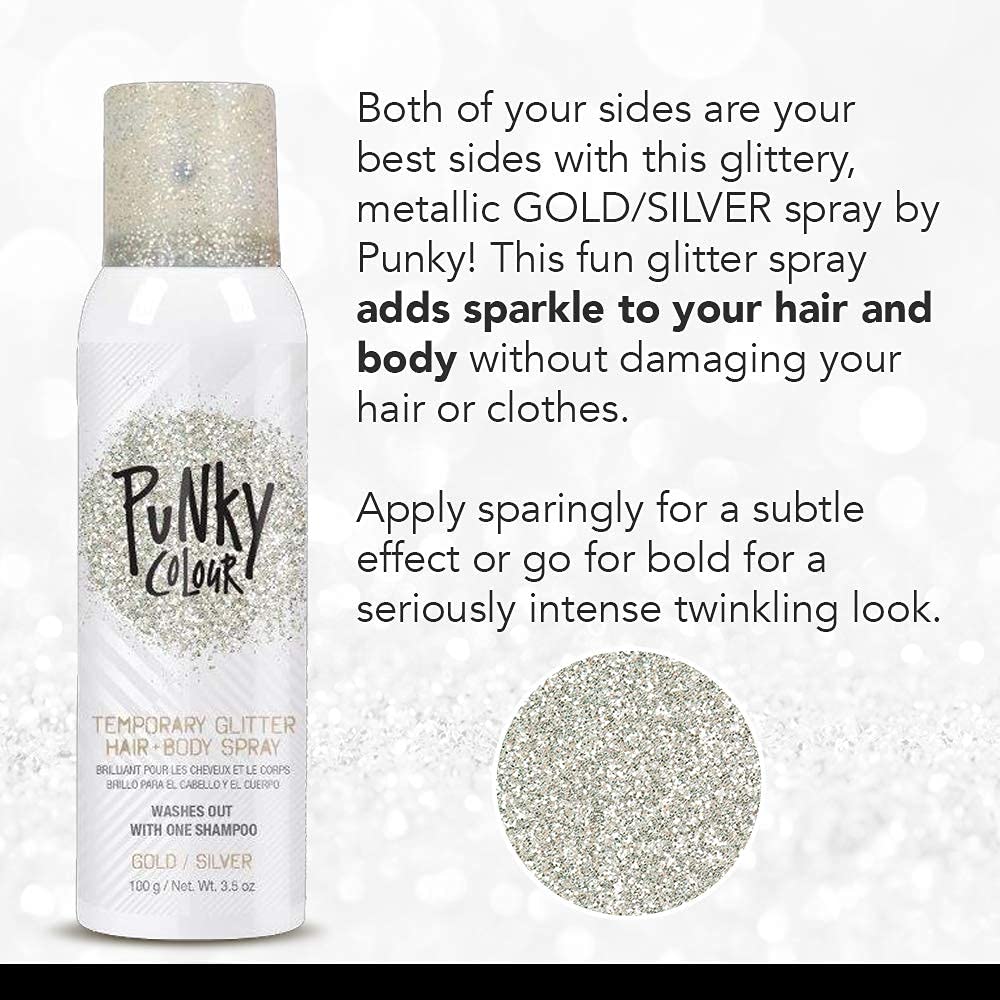 Jerome Russell before and after hair image showing added gold glitter sparkle benefit