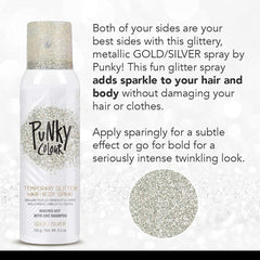 Jerome Russell before and after hair image showing added gold glitter sparkle benefit