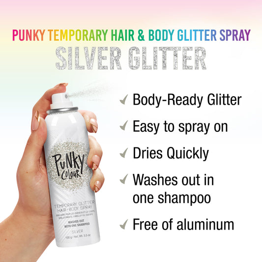 Jerome Russell Punky spray action producing fine glitter mist for instant sparkle
