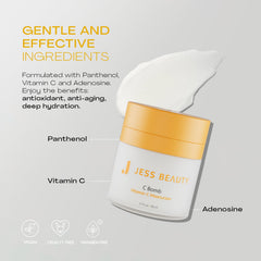 JESS BEAUTY jar in hand showing 1.7 fl oz scale and travel-friendly convenience