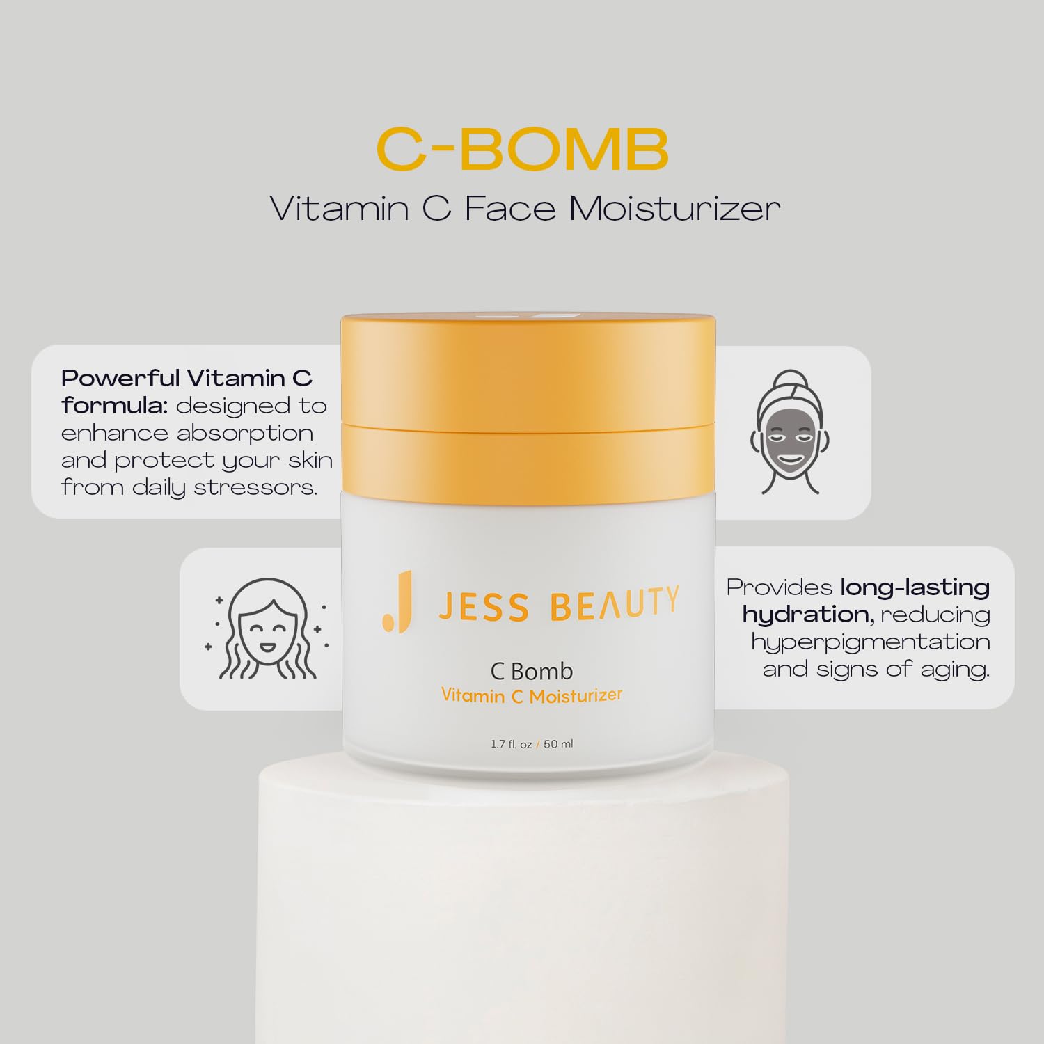 JESS BEAUTY cream texture close-up demonstrating lightweight absorbent finish for smooth skin