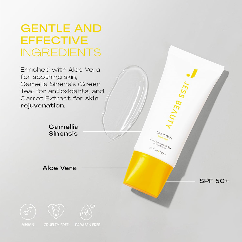JESS BEAUTY sunscreen layered under makeup showing matte finish and compatibility