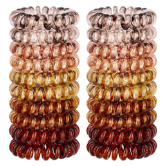 JessLab front packaging showing 20 colorful spiral hair ties and benefit organization