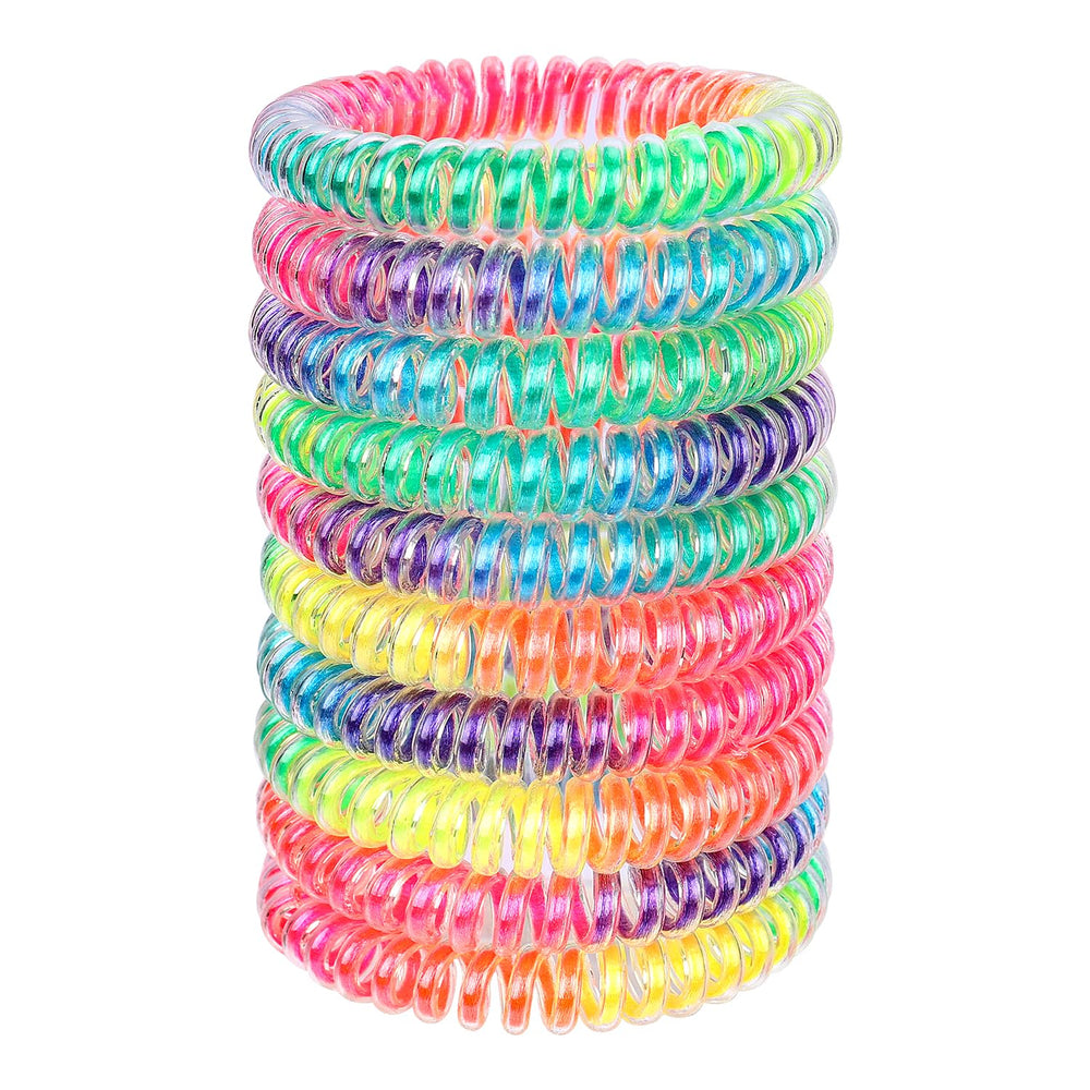 JessLab front packaging showing 10 colorful spiral hair ties and benefits