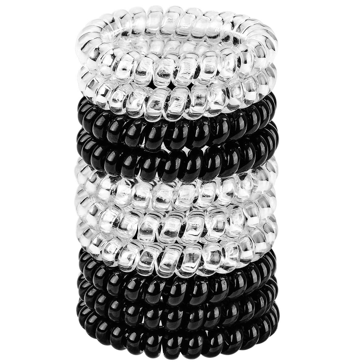 JessLab front packaging showing 10 assorted spiral hair ties and benefits
